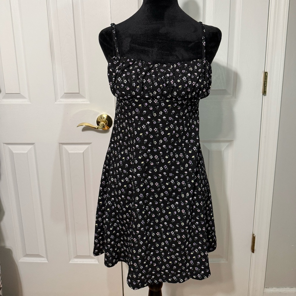 H&M Black floral pattern dress